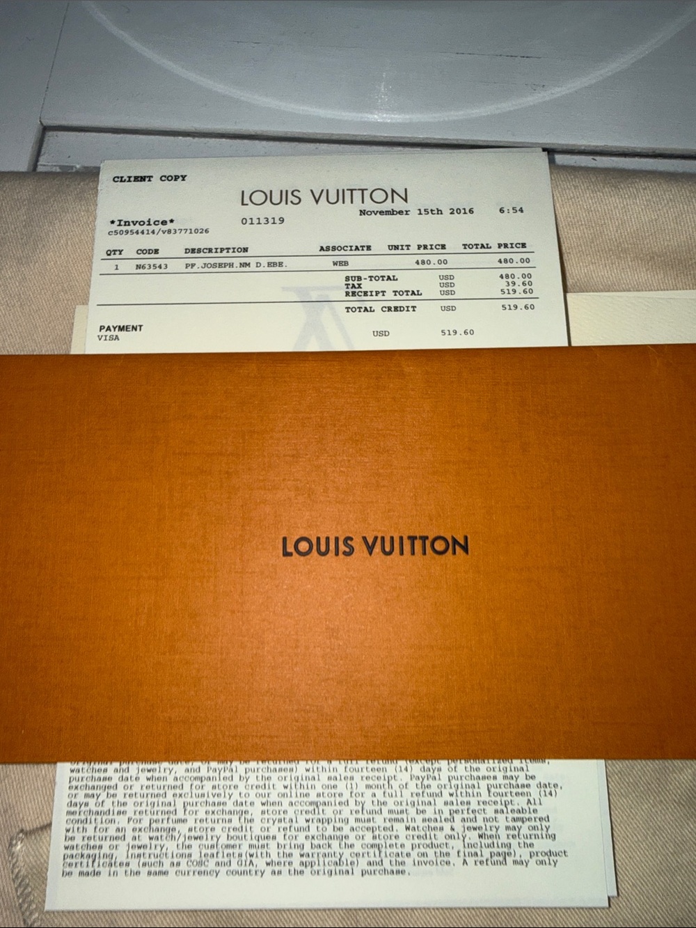 Louis Vuitton Brown Damier Ebene Checkered Wallet with Red Snap - Picture 7 of 11
